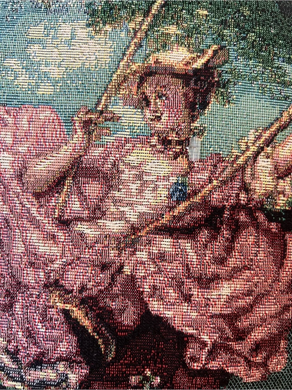 Vintage Fragonard The Swing Tapestry Round Pillow Whimsigoth Dark Cottagecore